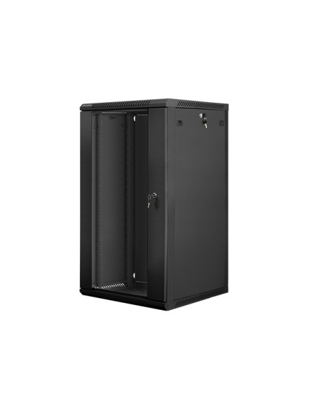 Lanberg Szafa Instalacyjna Wisząca 19'' 22U 600X600Mm Czarna (Drzwi Szklane)