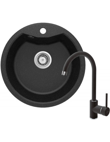 Zlewozmywak Granitowy Z Baterią 1-Komorowy Zrsb2803 5908212058664