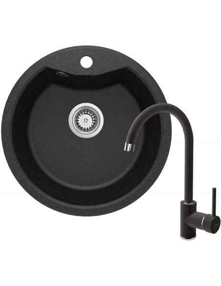 Zlewozmywak Granitowy Z Baterią 1-Komorowy Zrsb2803 5908212058664