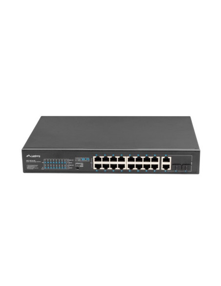Lanberg Switch Rack 19" 16X 100Mb Poe+/2X Combo Gigabit 250W Niezarządzalny Rsfe-16P-2C-250