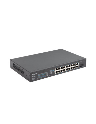 Lanberg Switch Rack 19" 16X 100Mb Poe+/2X Combo Gigabit 250W Niezarządzalny Rsfe-16P-2C-250