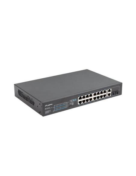 Lanberg Switch Rack 19" 16X 100Mb Poe+/2X Combo Gigabit 250W Niezarządzalny Rsfe-16P-2C-250