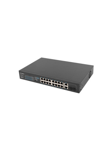 Lanberg Switch Rack 19" 16X 100Mb Poe+/2X Combo Gigabit 250W Niezarządzalny Rsfe-16P-2C-250