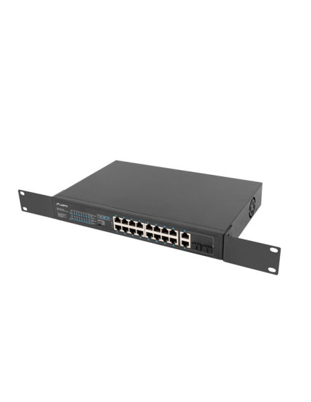 Lanberg Switch Rack 19" 16X 100Mb Poe+/2X Combo Gigabit 250W Niezarządzalny Rsfe-16P-2C-250