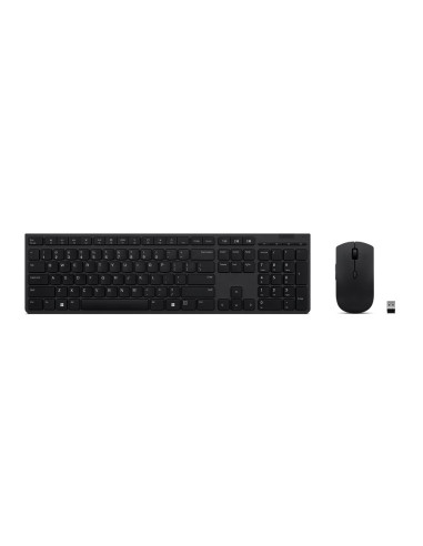 Lenovo | Profesjonalna Bezprzewodowa Ładowalna Klawiatura I Mysz Combo | Zestaw Klawiatury I Myszy | Bezprzewodowy | Mysz W Zest