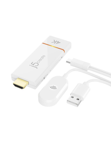 Nadajnik I Odbiornik Audio/Video Bezprzewodowy J5Create Screencast 4K Wireless Display Adapter  Kolor Biały Jvaw76-N