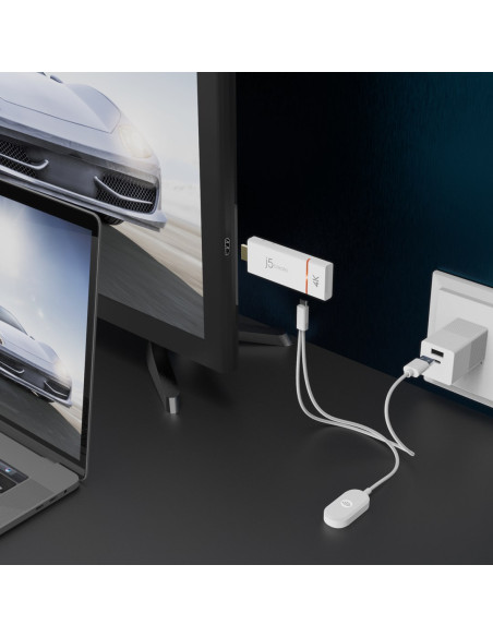Nadajnik I Odbiornik Audio/Video Bezprzewodowy J5Create Screencast 4K Wireless Display Adapter  Kolor Biały Jvaw76-N