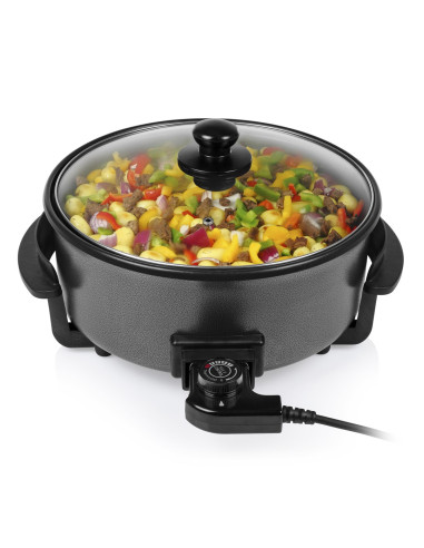 Tristar  | Wielofunkcyjna Patelnia Grillowa Xl | Pz-9135 | Średnica 30 Cm | Grill | 1500 W | Pokrywka W Zestawie | Uchwyt Stały 