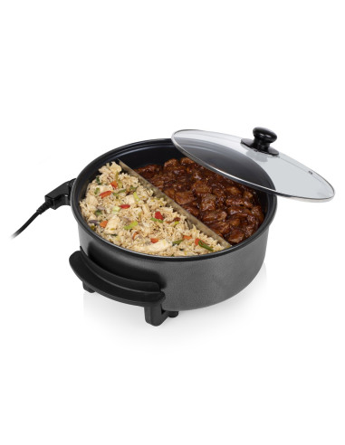 Tristar  | Wielofunkcyjna Patelnia Grillowa Xl | Pz-9135 | Średnica 30 Cm | Grill | 1500 W | Pokrywka W Zestawie | Uchwyt Stały 