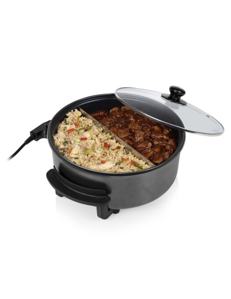Tristar  | Wielofunkcyjna Patelnia Grillowa Xl | Pz-9135 | Średnica 30 Cm | Grill | 1500 W | Pokrywka W Zestawie | Uchwyt Stały 