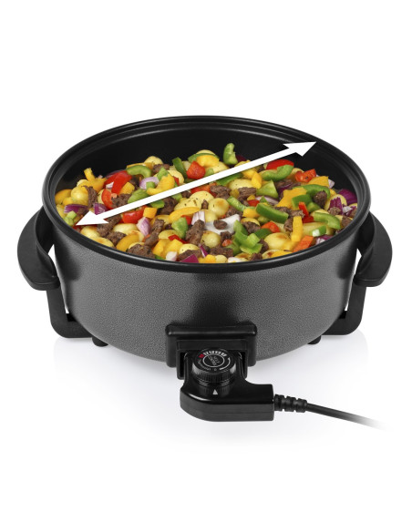 Tristar  | Wielofunkcyjna Patelnia Grillowa Xl | Pz-9135 | Średnica 30 Cm | Grill | 1500 W | Pokrywka W Zestawie | Uchwyt Stały 