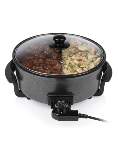 Tristar  | Wielofunkcyjna Patelnia Grillowa Xl | Pz-9135 | Średnica 30 Cm | Grill | 1500 W | Pokrywka W Zestawie | Uchwyt Stały 