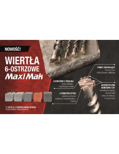 Makita Wiertło Sds Max 14X 200X 340Mm Maxi Mak 6-Ostrzowe