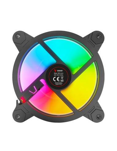 Savio Zestaw 4 Wentylatorów Argb 120 Mm Wraz Z Kontrolerem Oraz Pilotem Fan-01