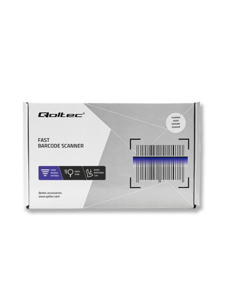 Qoltec Czytnik Kodów Kreskowych Laserowy | 1D | Usb | Biały