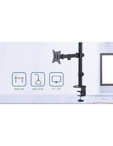 Gembird Ma-D1-03 Uchwyt / Stojak Do Monitorów 81,3 Cm (32") Czarny Biurko