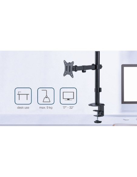 Gembird Ma-D1-03 Uchwyt / Stojak Do Monitorów 81,3 Cm (32") Czarny Biurko