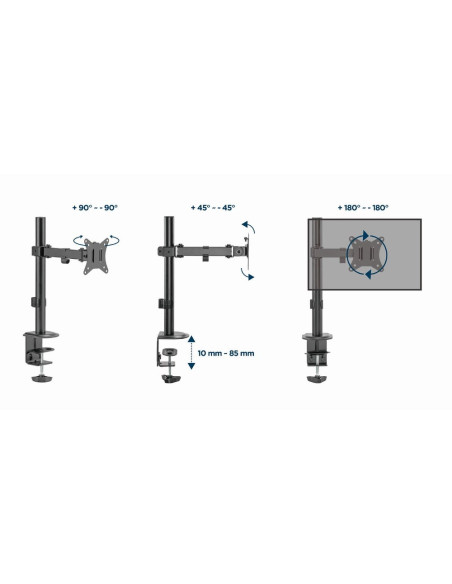 Gembird Ma-D1-03 Uchwyt / Stojak Do Monitorów 81,3 Cm (32") Czarny Biurko
