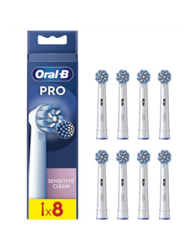 Braun Oral-B Eb60-8 Jautrus Clean Pro Dantu Šepetelio Galvutes, 8 Vnt.