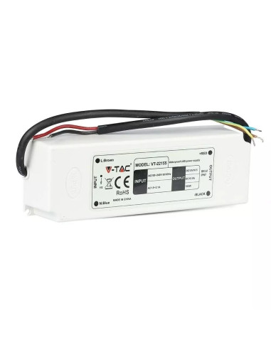 Zasilacz Led V-Tac Vt-22155 150W 12V 12.5A Ip67 Filtr Emi (Sku 3250) Biały