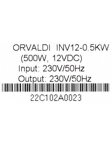 Orvaldi Inverter 12-500W Technologia Line-Interactive 0,5 Kva