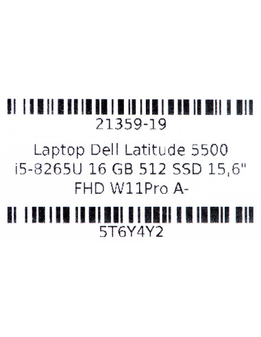 Dell Latitude 5500 I7-8665U 16Gb 512Gb Ssd 15" Fhd Win11Pro + Zasilacz Używany