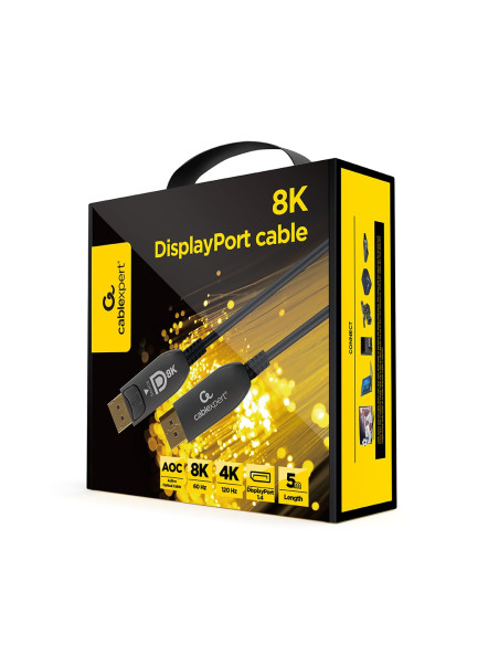 Gembird Cc-Dp8K-Aoc-5M Kabel Displayport Czarny