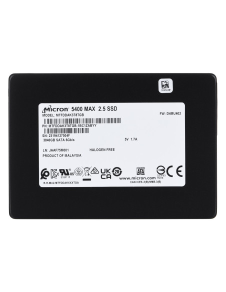 Dysk Ssd Micron 5400 Max 3.84Tb Sata 2.5" Mtfddak3T8Tgb-1Bc1Zabyyr (Dwpd 3.4)
