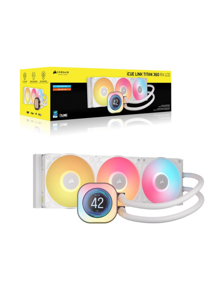 Corsair Icue Link Titan 360 Rx Lcd Procesor Chłodnica Cieczy All-In-One 12 Cm Biały 1 Szt.