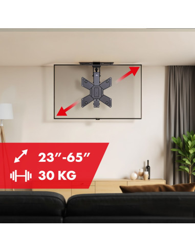 Maclean Uchwyt Do Tv Elektryczny Sufitowy, Obsługa Tuya, Max Vesa 600X400, Obrót 90St. Pilot, 23"-65", 30Kg Mc-491