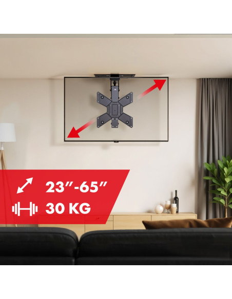 Maclean Uchwyt Do Tv Elektryczny Sufitowy, Obsługa Tuya, Max Vesa 600X400, Obrót 90St. Pilot, 23"-65", 30Kg Mc-491