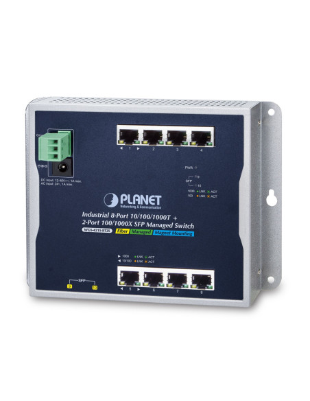 Planet Wgs-4215-8T2S Łącza Sieciowe Zarządzany L2 Gigabit Ethernet (10/100/1000) Czarny