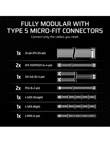 Corsair Cp-9020284-Eu Moduł Zasilaczy 750 W 24-Pin Atx Atx Czarny