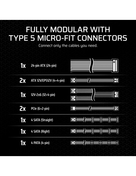 Corsair Cp-9020284-Eu Moduł Zasilaczy 750 W 24-Pin Atx Atx Czarny