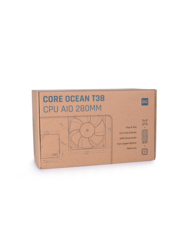 Alphacool Core Ocean T38 Aio 280Mm Procesor Chłodnica Cieczy All-In-One 14 Cm Czarny 1 Szt.
