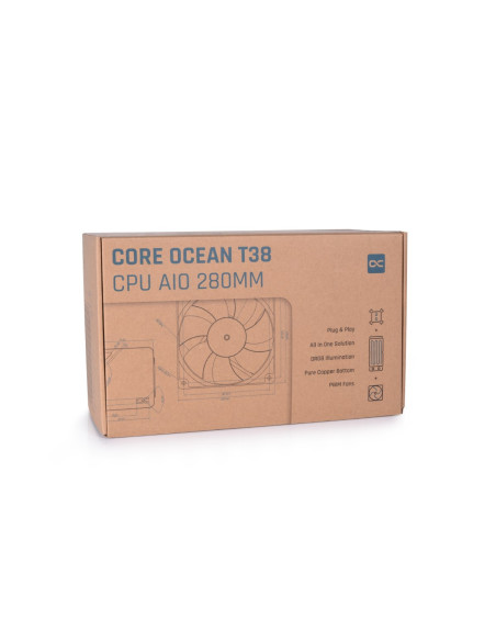 Alphacool Core Ocean T38 Aio 280Mm Procesor Chłodnica Cieczy All-In-One 14 Cm Czarny 1 Szt.