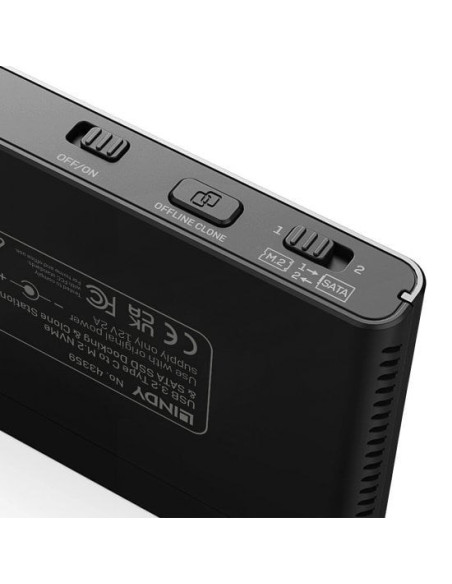 Lindy 43359 Stacja Dokująca Do Dysków Twardych Usb 3.2 Gen 2 (3.1 Gen 2) Type-C Czarny
