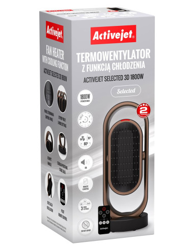 Termowentylator Z Funkcją Chłodzenia Activejet Selected 3D 1800W