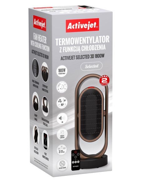 Termowentylator Z Funkcją Chłodzenia Activejet Selected 3D 1800W