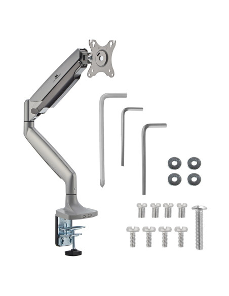 Maclean Uchwyt Do Monitora Podwójne Ramię, Ze Sprężyną Gazową, 17"-45", 16 Kg Mc-969
