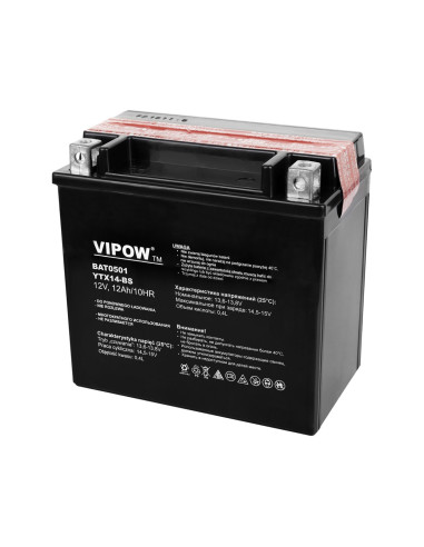 Akumulator Vipow Typu Mc Do Motocykli 12V 14Ah