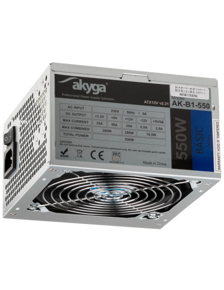 Zasilacz Akyga Basic Ak-B1-550 (550 W  Pasywne  120 Mm)