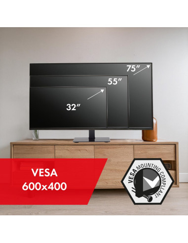 Maclean Uniwersalny Stojak Do Tv Na Szafkę Rtv Podstawka, Max. 40Kg, Max. Vesa 600X400, Dla Tv 32-75" Mc-386