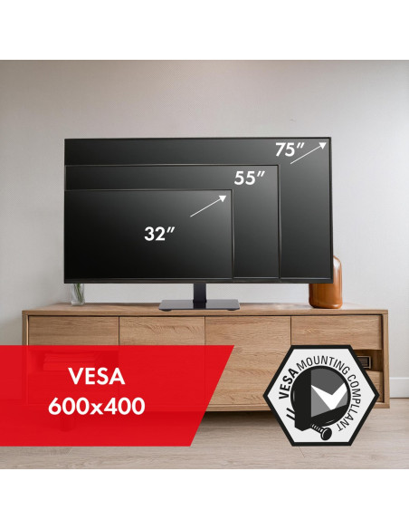 Maclean Uniwersalny Stojak Do Tv Na Szafkę Rtv Podstawka, Max. 40Kg, Max. Vesa 600X400, Dla Tv 32-75" Mc-386