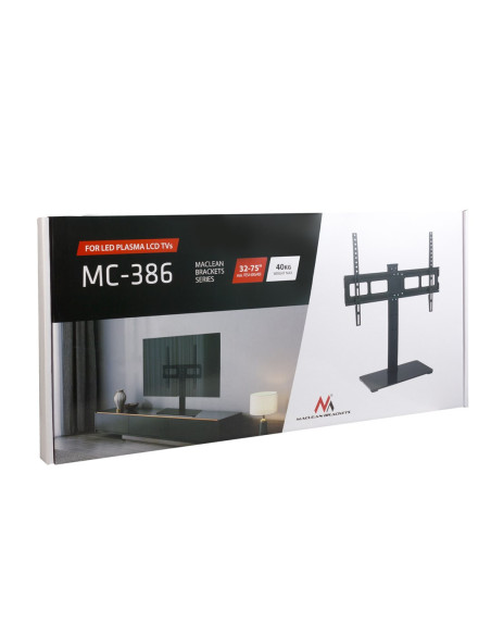 Maclean Uniwersalny Stojak Do Tv Na Szafkę Rtv Podstawka, Max. 40Kg, Max. Vesa 600X400, Dla Tv 32-75" Mc-386
