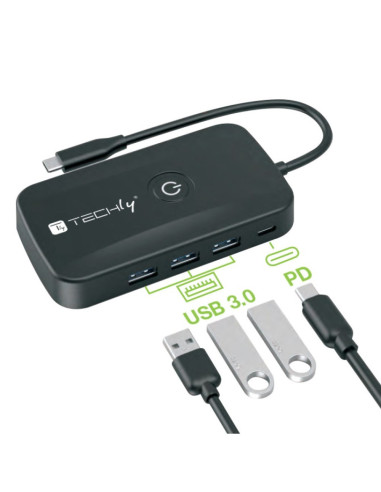 Techly Idata Usbc-Hub5Wl Przedłużacz Av Nadajnik I Odbiornik Av Czarny
