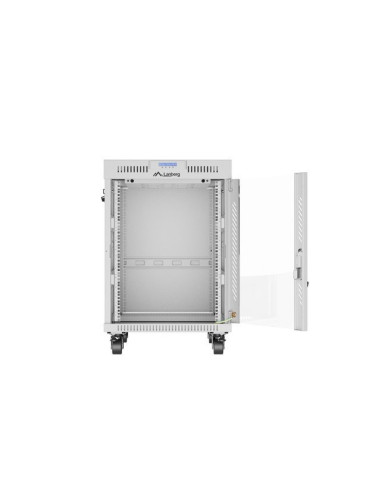 Lanberg Szafa Stojąca Rack 19" 15U 600X800 Szara Drzwi Szklane Lcd V2 (Flat Pack)