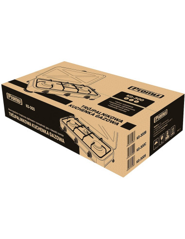 Promis Kuchenka Gazowa 3-Palnikowa,Czarna Kg300C