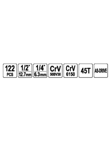 Zestaw Narzędziowy 1/2" 122Cz Xxl Sthor 58690
