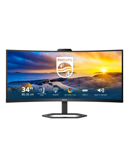 Philips | 34E1C5600He/00 | 34 " | Va | 3440 X 1440 Pikseli | 21:9 | 4 Ms | 300 Cd/M2 | Czarny | Ilość Portów Hdmi 1 | 100 Hz